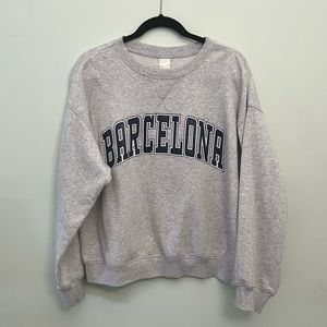 H&M Barcelona Print Relaxed Fit Sweatshirt
